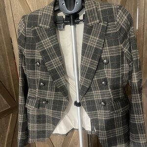Plaid Double-Breasted Women's Jacket